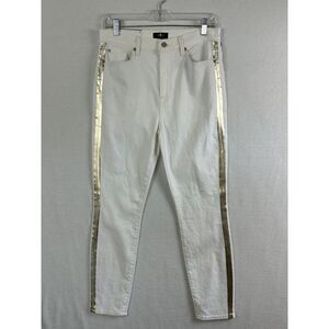 7 For All Mankind‎ Jeans Women's 29 High-Rise Ankle Skinny Tuxedo Stripe NWT
